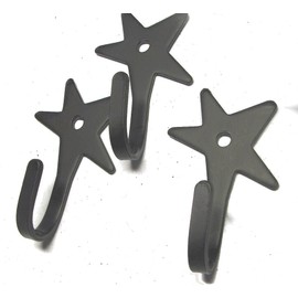 Wrought Iron Hook-Star Shaped-Lot of 3-Hand Made