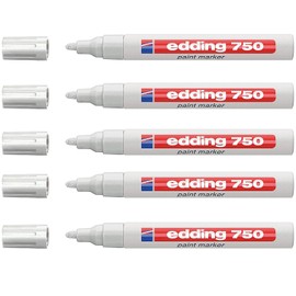 Edding 750 White Paint Marker 2-4 mm Round Pack of 5