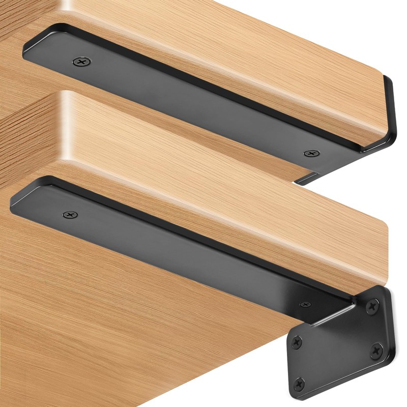 12 Pack - 11 inch Black Hidden L Shelf Bracket