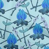 oneOone Velvet Aqua Blue Fabric Campfire Sewing Fabric by The