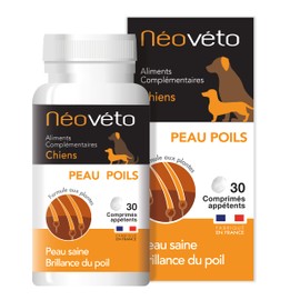 NEOVÉTO – Natürliche komprimierte Haarhaut für Hunde, basierend auf Wirkstoffen, die von französischen Veterinärbehörden zugelassen, Schönheit des Fells