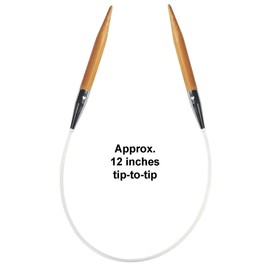 ChiaoGoo Bamboo Patina 12 inch (30cm) Circular Knitting Needles US Size 6 (4mm) 2012-6 with Stitch Holder