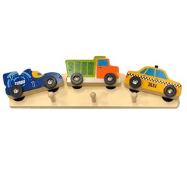 dasmöbelwerk Children's Coat Rack Wooden Car Coat Rack Hook Rack Children's Room Wall Hooks Coat Hooks Racing Car