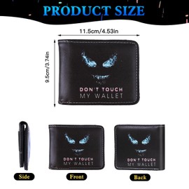 yumcute Cartoon Wallet for Boys Girls, Bi-Fold Black Leather Wallets with Zip Coin Pocket, RFID Blocking Slim Small Theme Purse Cartoon Kawaii Credit Card Holder for Kids Fans