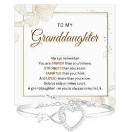 KOLSTRAW To My Granddaughter Infinity Heart Bracelet, Jewelry Gift On Graduation Birthday Christmas With Heartfelt Message & Elegant Box #3