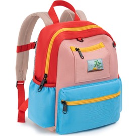 LASUK Toddler Backpack For Boys Girls 2-4, Preschool Kindergarten Backpack, Preschool Mini Backpacks For School & Travel, Pink Blue