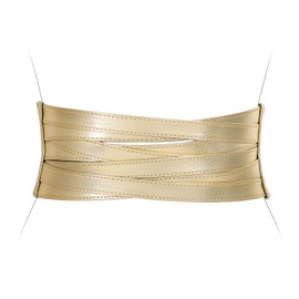 XZQTIVE Women's Wide Stretch Belt for Dress Women Leather Elastic Waist Belt Fashion Waist Belt Women, gold
