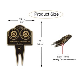 Amexiu No Pooping No Peeing Dog Sign, Keep Dog off Grass Yard Lawn Sign, Double Sided 15 x 9.5 X 0.08 Inches Rust Free, Easy Mounting Waterproof Durable Ink Black Gold Color, 2 Pack