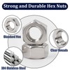ZQZ M3-0.5mm Hex Nuts,300 Pack 304 (A2-70) Stainless Steel Hardware