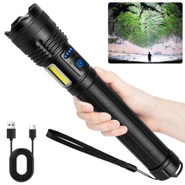 MILAOSHU Rechargeable Flashlights 990000 High Lumen, 5000 ɱAh ΒATTERY LED Flashlight with Cob-Light for Home, Super Bright Flash Light 7 Modes, IPX7 Waterproof for Outdoor Camping