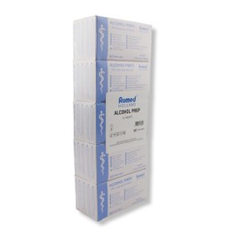Romed Alcohol Swabs 65 x 30 mm, 2-Ply, Economy Set 5 x 100 Pieces, Hygienically Sealed (1 Set = 1 x 5 x 100 Pieces)