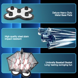 Surrergo 5 Position Heavy Duty Baseball and Softball Portable Baseball Tee.10lb Heavy Weight Base. Professional Hitting Tee for Baseball/Softball. Easy Height Adjustment (26"-43")