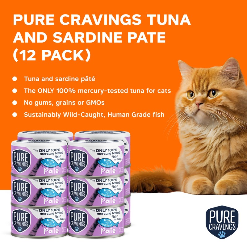 Pure Cravings Tuna and Sardine Pate, Canned Wet Cat Food,