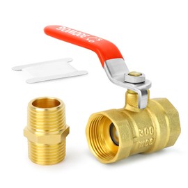 TAILONZ PNEUMATIC 1 x brass mini ball valve kit, 3/4 inch female thread x female thread pipe fitting with nipple