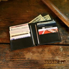 Yoder Leather Company Brown Alligator Hipster Bifold Jumbo Wallet (12 Card Slots)  - Real Gator