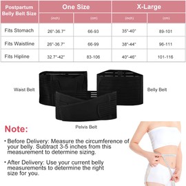 Hip Mall 3 in 1 Postpartum Belly Wrap: C Section Recovery Belt for Belly Waist Pelvis - Women Postnatal Belly Band After Pregnancy Post Partum Stomach Support Binder After Birth Delivery Baby