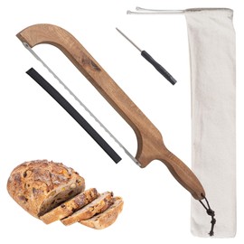Success Brand Wooden Bread Bow Knife, Cherry (16") - Serrated Sourdough Cutter for for Homemade Bagels, Baguettes, and Gift for Friends Fiddle Bow Design Easy to Cutting