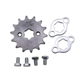 Trkimal Motorrad Vorderes Kettenrad für 50cc 70cc 90cc 110cc 125cc Dirt Pit Bike, Mini Bike, TaoTao, Roketa, Coolster, Sunl, Lifan, Loncin, ATV, Quad, 4 Wheeler, Moped (420-14T, 17MM)