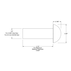 Accurate (100) 1/4 X 3/4 Round Head Solid Rivet Stainless Steel .25 X .75 1/4X3/4"