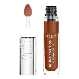 L'Oréal Paris Plump Ambition Lip Oil, Brillo Labial Efecto Voluminizador con Ácido Hialurónico, Hidratación Intensa para tus Labios, Tono La Nuit Spar