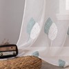 MIULEE Leaves Embroidery Sheer Curtains Grommet Window Curtain Semi Voile
