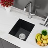 MILOSEN Black Bar Sink 13×15 Inch, Undermount Granite Composite RV