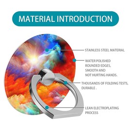 One Piece Set of Phone Ring Holders Rainbow Unreal Clouds Featuring A 360° Rotation Function Suitable for Smartphones, Tablets, and Other Devices Designing Advanced Pattern