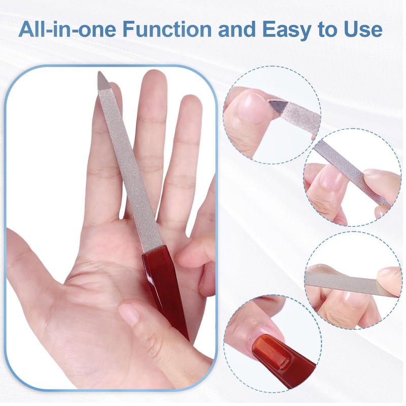3 Pack Metal Nail File with Sharp Pointed Tip and