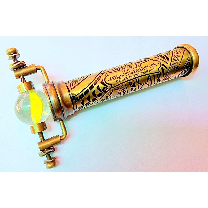 ANTIQLICIOUS Kaleidoscope Handmade Vintage Engraved Kaleidoscope With Changable front Piece