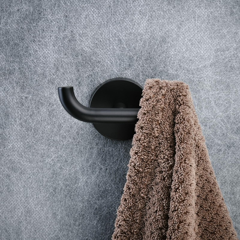 Gudetap Black Hook and Towel Hook Set, Bathroom Towel Hooks,