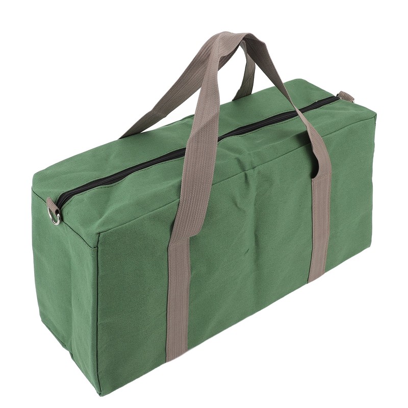Canvas Wide Mouth Tool Storage Bag with Adjustable Shoulder Strap