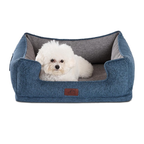Hollypet Orthopedic Rectangle Dog Bed for Small Dogs, Supportive Egg-Crate