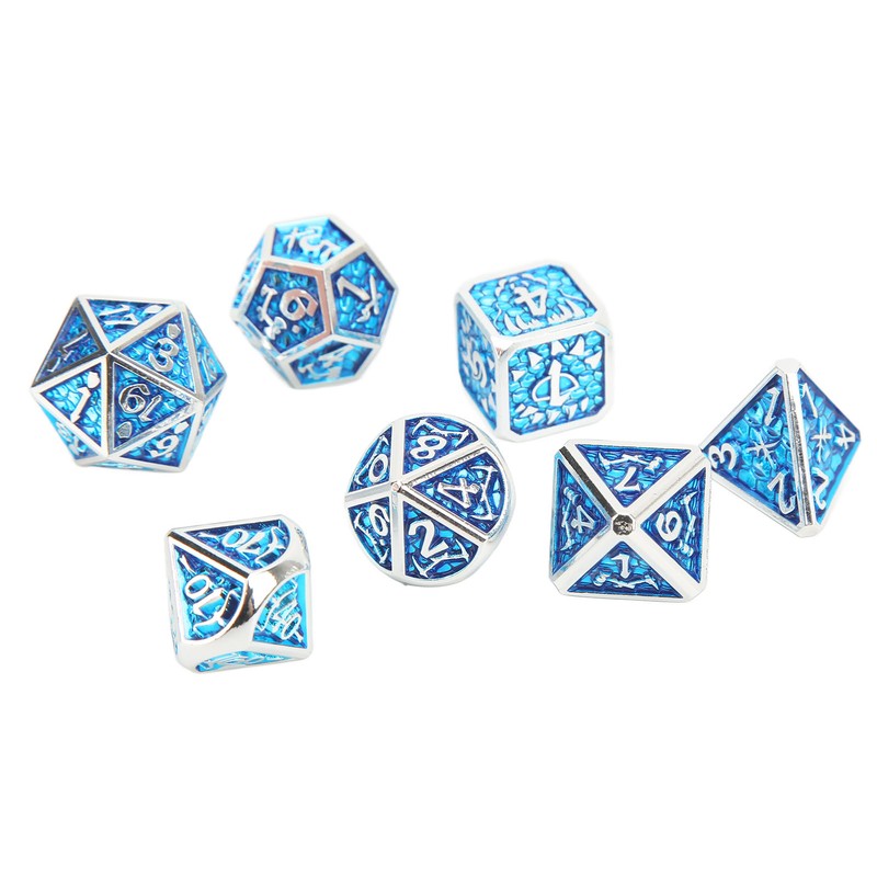 7pcs Polyhedral Dice Set Portable Exquisite Funny Metal Dice Table