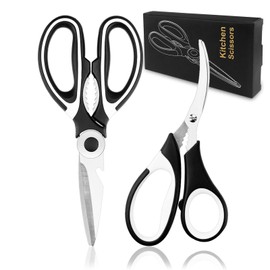 2 Pcs Herb Scissors, Multi-Blade Herb Scissors with Cover and Cleaning Comb, Stainless Steel Vegetable Scissors for Cutting Cilantro Onion Salad Garden Herbs, Heavy Kitchen Scissors (Green) (Black-2)