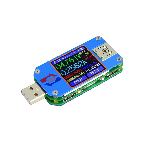 Aili UM24C UM25C - Medidor de voltaje USB (medidor de corriente, Bluetooth, cargador de batería, voltímetro, amperímetro, medidor de multímetro)