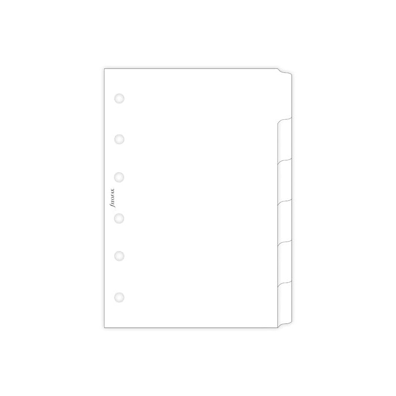 Filofax White Dividers, Pocket Size, Cardstock, 5.4-inches Height, B132873