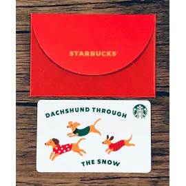 Starbucks 2021 STARBUCKS HOLIDAY DACHSHUNDS Christmas Card With Sleeve New 6197