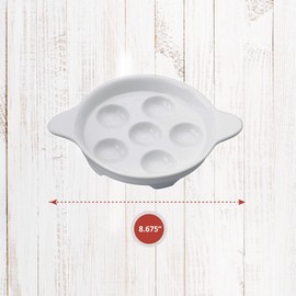 Maine Man Footed Escargot Plate with Handles, Fine White Porcelain, 6.5-Inch