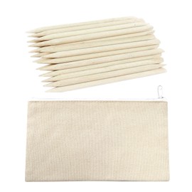 FDGGT Pack of 50 Scratching Brushes and 1 Storage Pencil Case, Wooden Scratch Pens, Painting Tools for Children, Scratch Art Accessories for Children