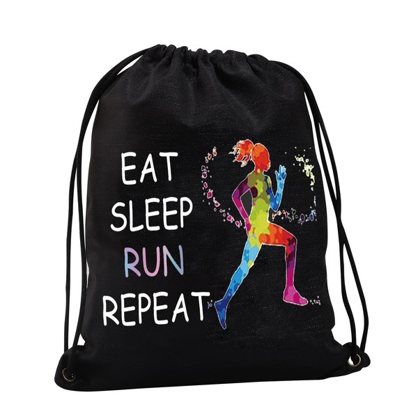 JYTAPP Runner Drawstring Bag Marathon Running Gifts Eat Sleep Run