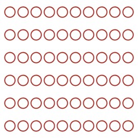 MECCANIXITY Silicone O Rings 0.25" ID, 0.33" OD, 1/32" Width Rubber Washers 50A Durometer VMQ Seal Gasket for Plumbing Faucets Pipe Repair, Red, Pack of 60