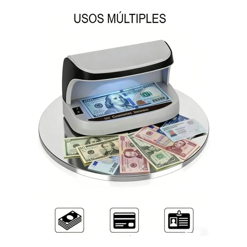 Detector De Billetes De Lampara Uv Automático Portátil
