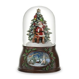 The San Francisco Music Box Company Musical Santa W/Tree Snow Globe