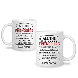 Yufansd Friendship Mugs Friends Gifts for Women Men Funny Cups Gift for Best Friend Ideas Friendship Gift for Her Him Birthday Christmas Long Distance Gift Coffee Cups 11oz (All The Best Friendships)