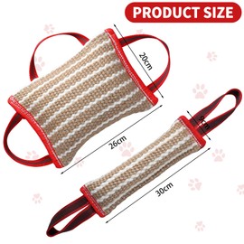 Storystore Dog Bite Pillow Tug of War Toy Set with Handles, Dog Chew Toy for Training and Sport, Puppy Tug Toys Jute Bite Dogs Pillow for Aggressive Chewers