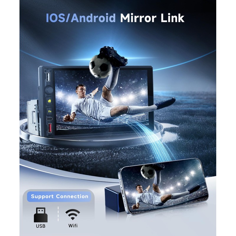 Orderich Wireless Carplay Car Stereo Single Din with Wireless Android