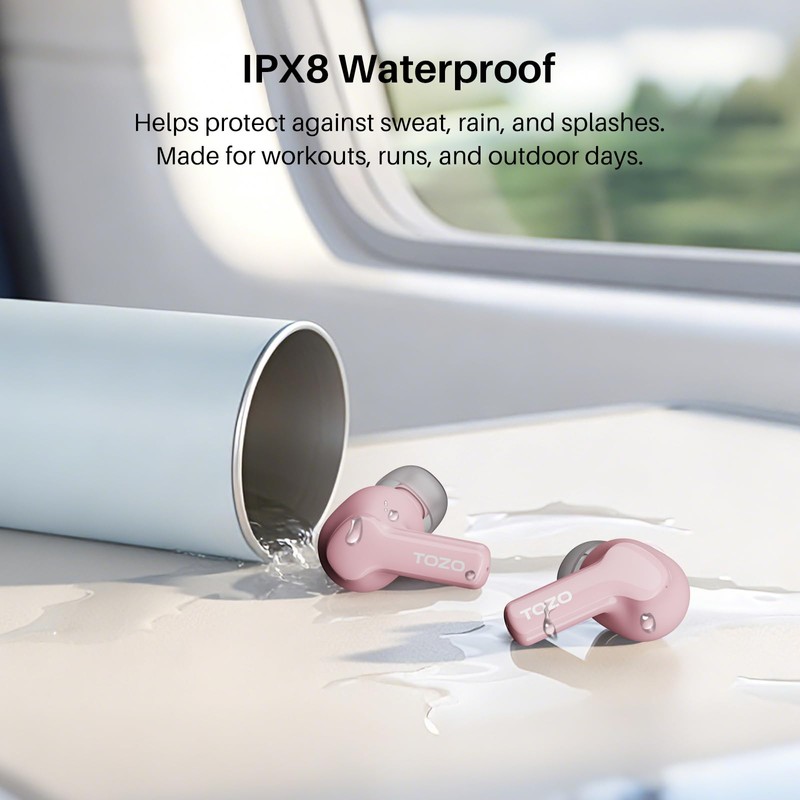 TOZO Hybrid Active Noise Cancelling Wireless Earbuds with 6 Mics