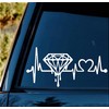 Dripping Diamond Decal Heartbeat Lifeline Sticker 8.0 Inch