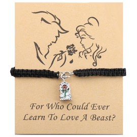 CENWA Red Rose Bracelet Beauty Beast Inspired Rose Dome Adjustable Bracelet for Girls Women, 7-11, alloy, alloy