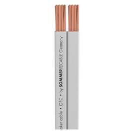 Sommer Cable - Speaker Cable SC-Tribun, Flat Design, 1 x 2 x 2.50 mm², PVC, 14.6 x 2.6 mm, White (5m)